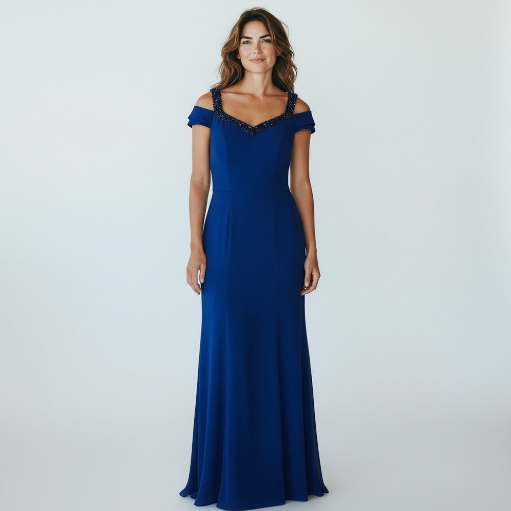 Marchesa Notte  Stunning Royal Blue Maxi Dress - Size 6